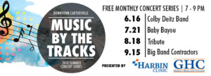 downtown cartersville, music by the tracks, things to do in cartersville, bartow county, cartersville ga